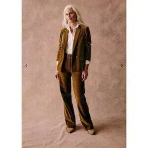 Sézane Christie blazer in curry velvet ~ size 38, NWT!